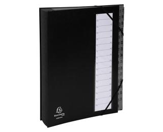 Multipart file Ordonator with expandable spine and stiff cover, 32 numerical tabs 1 to 32 - Black