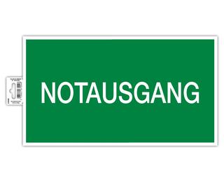 Hinweisschild selbstklebend, Notausgang, 35 cm