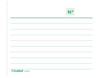 Exacompta - Guildhall Duplicate Book - 100 Sets - Green Lined - Cloth Tape Bound - Carbonless Numbered Pages - White