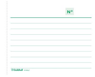 Exacompta - Guildhall Duplicate Book - 100 Sets - Green Lined - Cloth Tape Bound - Carbonless Numbered Pages - White