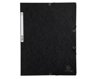 Chemise 3 rabats à élastiques carte lustrée 400g/m2 - A4 - Noir