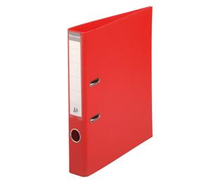Lever arch file flat packed with separate mechanism, PVC covering cardboard 50 mm spine - A4 size - Red