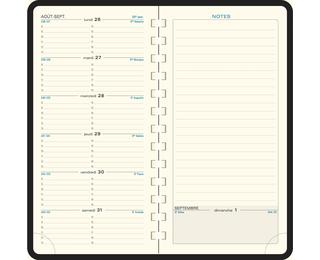 Recharge Agenda de poche Espace 17S spiralé 17,5 x 9 cm Semainier Janvier à Décembre 2027