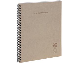 Agenda de bureau Consultations 29S spiralé Forever recyclé 29,7 x 21 cm Semainier Janvier à décembre 2026 - Lin