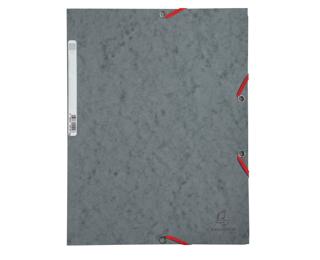 Exacompta Elasticated Folder, 3-Flap, 400gsm Pressboard, A4 - Grey