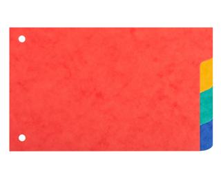 Intercalaires pour fiches bristol carte lustrée 225g/m2 4 positions - 100x150mm - Couleurs assorties
