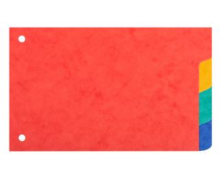 Intercalaires pour fiches bristol carte lustrée 225g/m2 4 positions - 100x150mm - Couleurs assorties