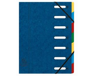 Ordnungsmappe HARMONIKA mit ausgestanzten Fenstern und Gummizug, aus Colorspan-Karton, 7 Fächer, für DIN A4 - Farben sortiert