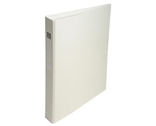 Classeur rembordé polypropylène 4 anneaux ronds de 25mm sur 3eme de couverture - Blanc