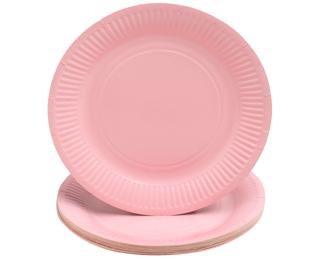 20 round cardboard plates, Ø 23 cm - Pink