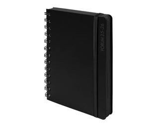 Agenda Forum Black & Color 12 x 17 cm Journalier Août 2025 à Juillet 2026 - Couleurs assorties
