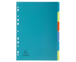 Register aus Recycling PP 300µ mit 6 Positionen Forever, für Format DIN A4 - Farben sortiert