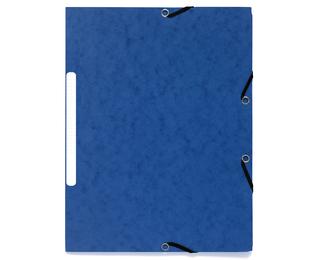 Chemise à élastiques 3 rabats carte marbrée recyclée 355g/m2 - A4 - Bleu