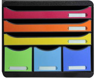 Schubladenbox STOREBOX, 6 offene Schubladen, Iderama - Regenbogen