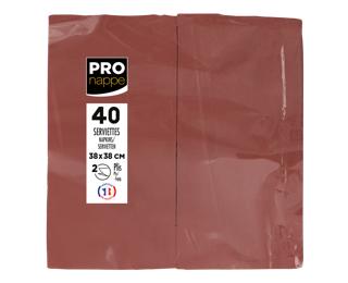 Pack of 40 Micro-Embossed 1/8 Wadded Napkings, 38x38cm. - Chocolate
