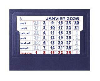 Calendrier avec feuillets mensuels sur chevalet cartonné pelline - 13,5 x 10,5 cm 2026 - neutre
