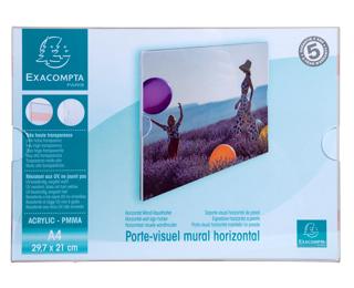 Porte-visuel mural horizontal A4 - Cristal