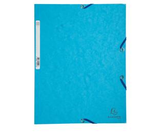Exacompta Elasticated Folder, 3-Flap, 400gsm Pressboard, A4 - Turquoise