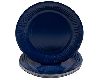 20 round cardboard plates, Ø 23 cm - Navy blue