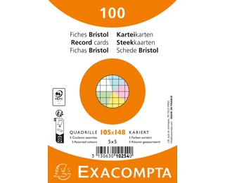 Paquete de 100 fichas retractiladas - cartulina cuadrada de 5x5, sin perforar, 105x148 mm 