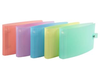 Classeur pour fiches bristol A5 et 125x200 2 anneaux 30mm polypropylène Chromaline Pastel - Couleurs assorties