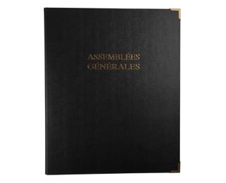 Reliure luxe avec recharge 297X210 Assemblées générales 100 feuillets foliotés 90g + 2 gardes - Noir