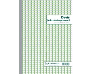 Manifold Devis Micro-entrepreneur 29,7x21cm 50 feuillets dupli autocopiants