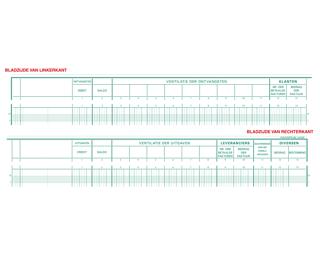 Boekhoudingsregister Kas- en/of bankboek - 31 lijnen - ingekeepte hoofding - 2 omschrijvingen - 5 Debit, 5 Credit - Nederlandstalig - ingebonden - 80 blad