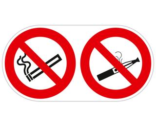 Non adhesive PP panel No smoking or vaping 30x15 cm - Red