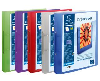 Mittelfestes Ringbuch aus PP Chromaline 700µ, 2 Ringe 30mm, Rückenbreite 40mm, für DIN A4 Maxi, Kreacover 