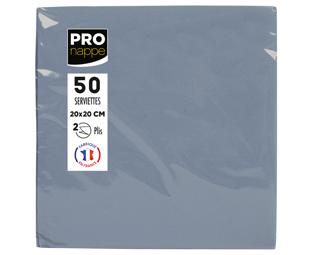 Paquet de 50 serviettes cocktail micro-gaufrées ouate 2 plis - 20x20 cm