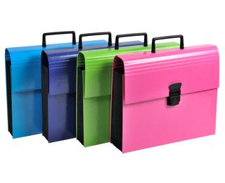 Cartella a soffietti espandibili con manico Iderama 12 scomparti - 24x32cm - Colori assortiti