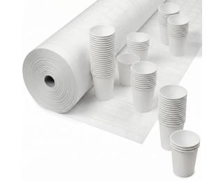 Nappe en rouleau papier damassé - 50x1,18m - Blanc