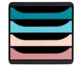 Module de classement Big Box 4 tiroirs Skandi - Couleurs assorties