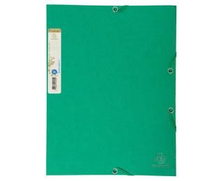 Sammelmappen mit Gummizug und 3 Klappen Forever, 24x32cm für DIN A4, aus Recycling-Karton zweifarbig - Dunkelgrün