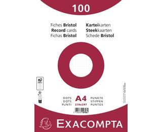 Paquet 100 fiches sous film - bristol dots non perforé - 210x297mm - Blanc