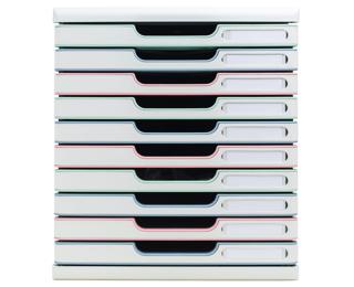Module de classement Modulo 10 tiroirs Autentik - Couleurs assorties