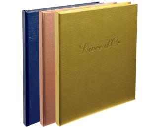 Livre d'or Balacron avec titre 140 pages blanches - 21x19 cm vertical 