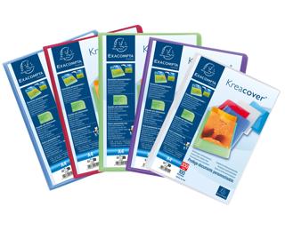 Sichtmappe aus PP 500µ mit 100 Hüllen Kreacover Chromaline, für Format DIN A4 - Farben sortiert