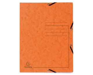 Chemise à élastique 3 rabats carte lustrée 355gm2 - A4 - Orange