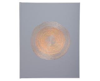 Gästebuch 100 Seiten gold, 27x22cm, Ellipse Grün - Grau