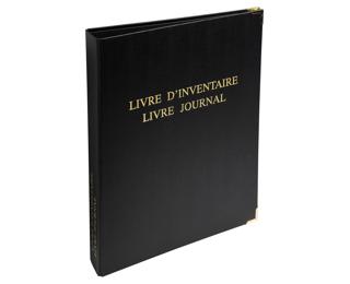 Reliure luxe avec recharge 297X210 Livre d'inventaire + Livre journal 150 feuillets foliotés 90g + 2 gardes 