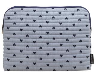 Housse informatique 13-14'' Coeurs - Bleu