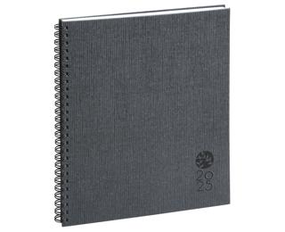 Agenda de bureau Eurotime 22S spiralé Forever 22,5 x 18,5 cm Semainier Janvier à décembre 2025 - Gris