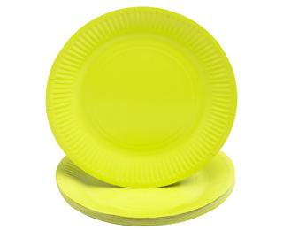 20 round cardboard plates, Ø 23 cm - Kiwi Green
