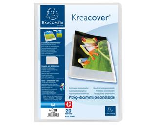 Portalistino personalizzabile Kreacover Chromaline polipropilene flessibile, 40 buste liscio - A4 - Incolore