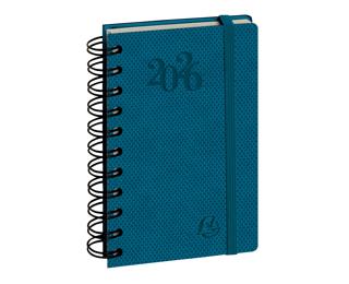 Agenda de poche Journal 15S Quadrillé Swan spiralé 9 x 14,6 cm Janvier à décembre 2026 - Bleu canard