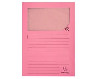 Paquet de 100 chemises à fenêtre SUPER 160g/m2 - 22x31cm - Rose