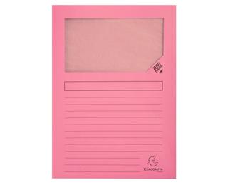 Paquet de 100 chemises à fenêtre SUPER 160g/m2 - 22x31cm - Rose