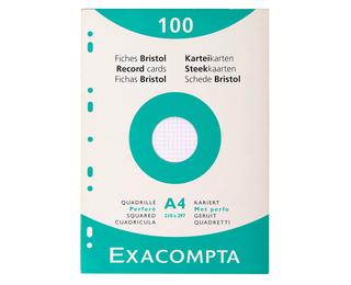 Pk 100 Exa Record Cards 210/297 Sq White 